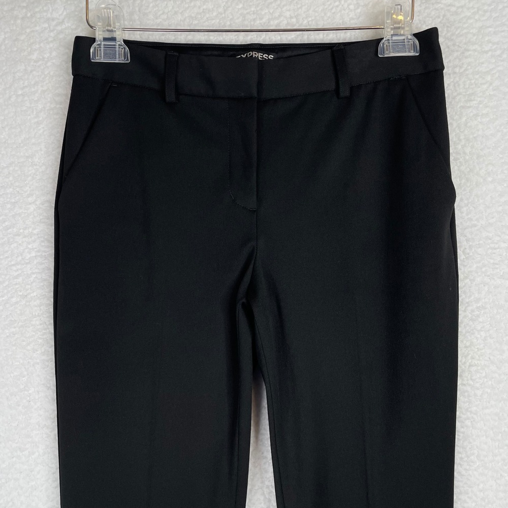 Express Columnist Black Mid Rise Slim Straight Dress Pants Womens 4S Career